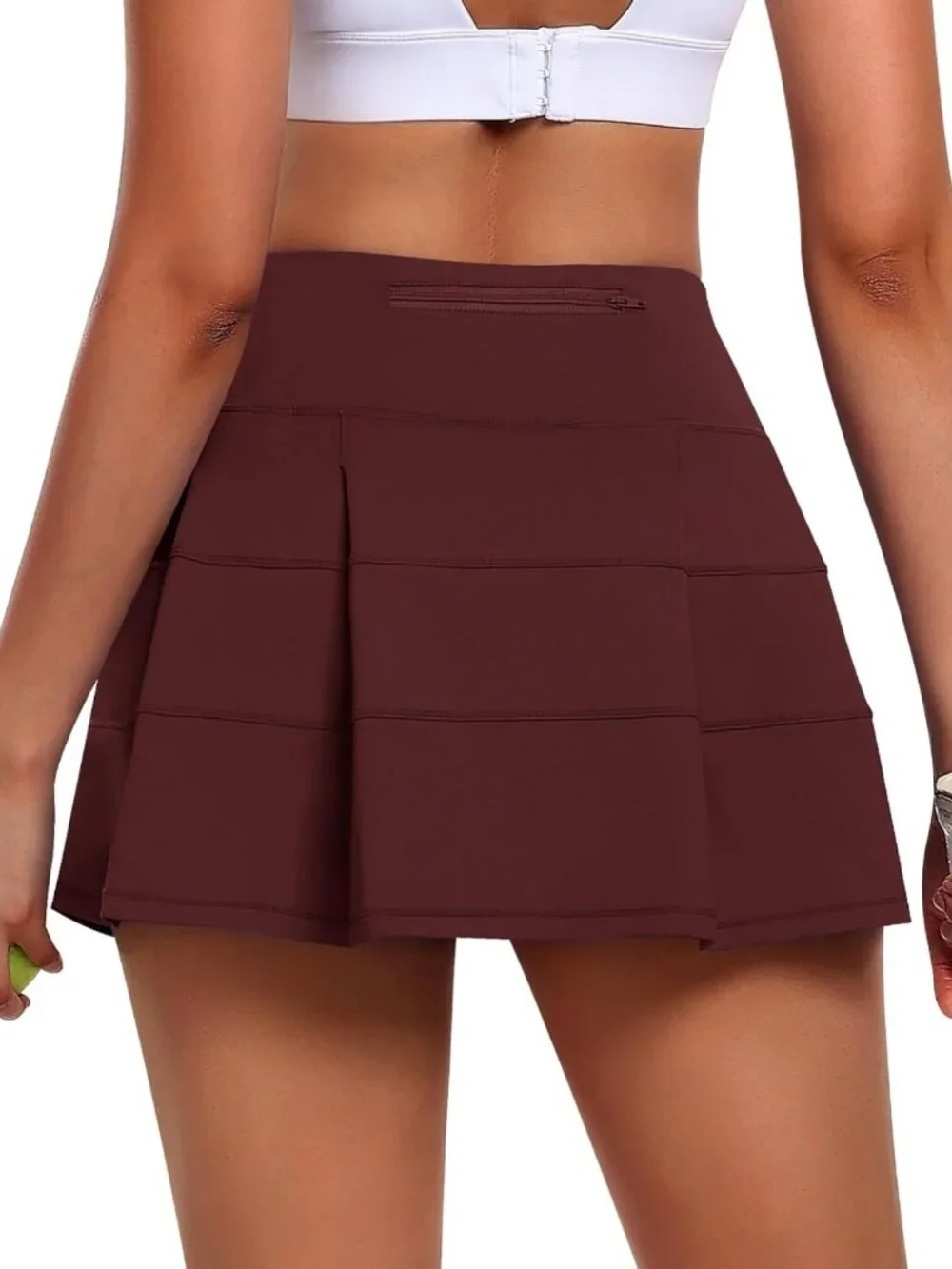 High Waist Pleated Tennis Skirt with Shorts & Pockets - Athletic Golf Skort